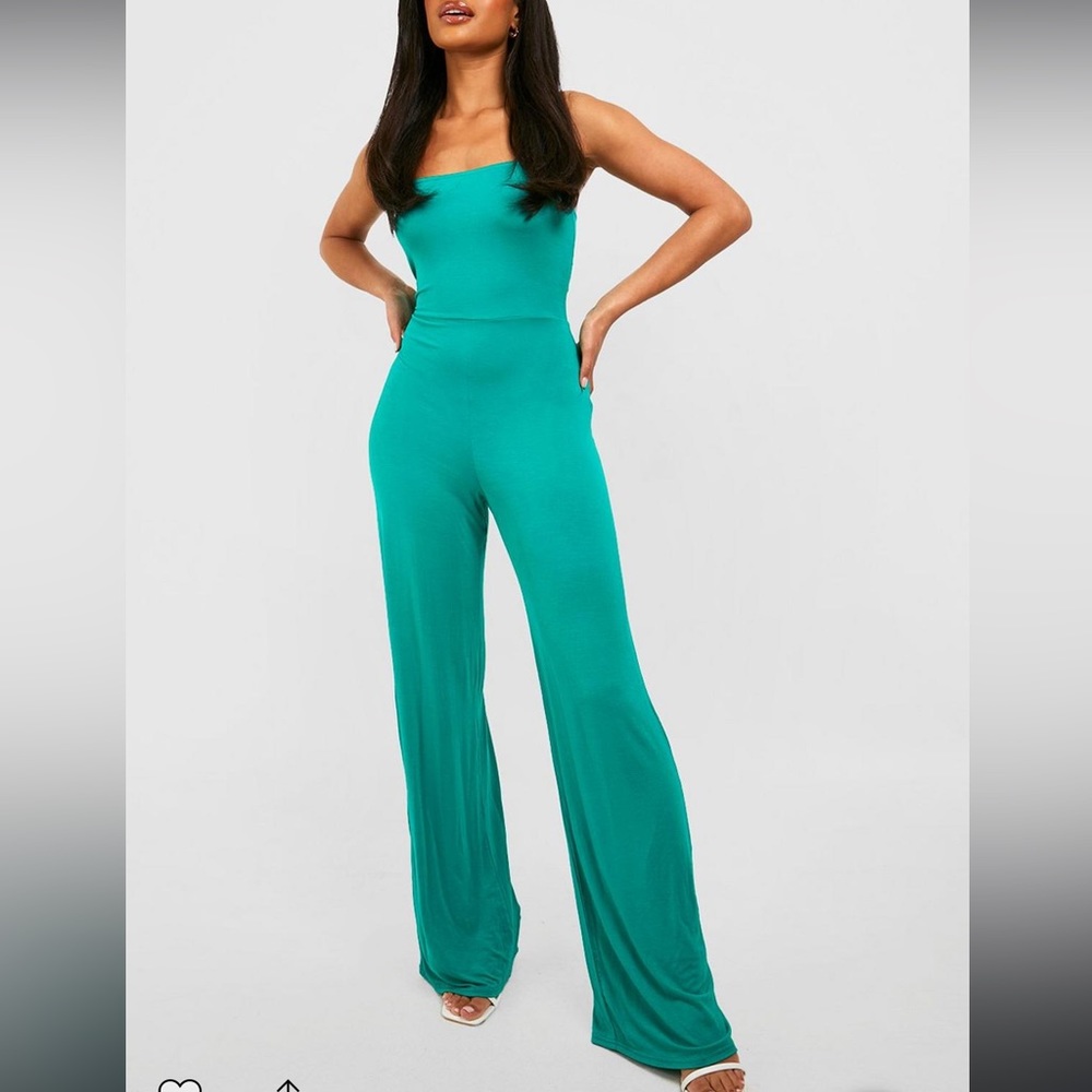 Square Neck Jumpsuit Green